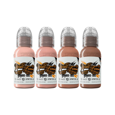 World Famous Ink - Maks Kornev's Pink Skintone Complete Set - 4x30ml